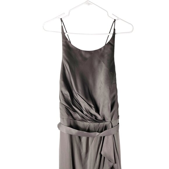 White by Vera Wang Charcoal Gown Dress Long Front Slit Size 12 - Picture 6 of 16